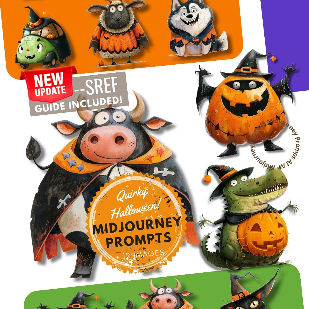 Quirky Animals Halloween Characters Midjourney Prompts