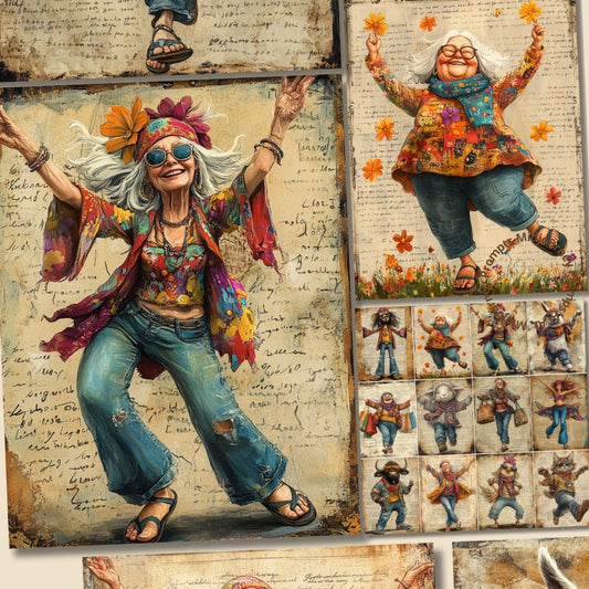 Hippie Funny Characters Junk Journals Midjourney Guide