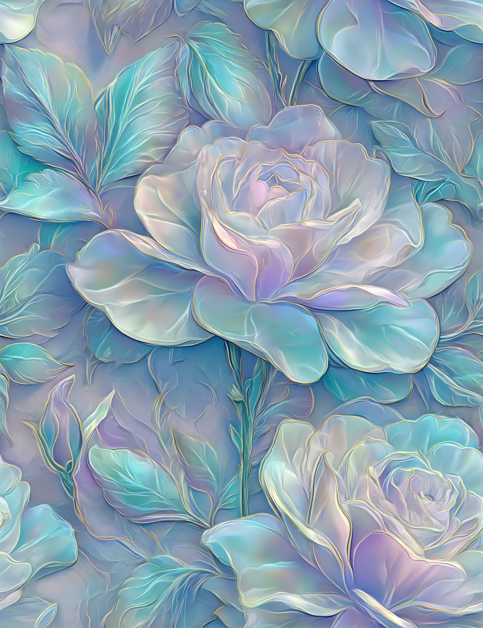 Midjourney V 7 Prompts for Icy Blue Seamless Pastel Patterns