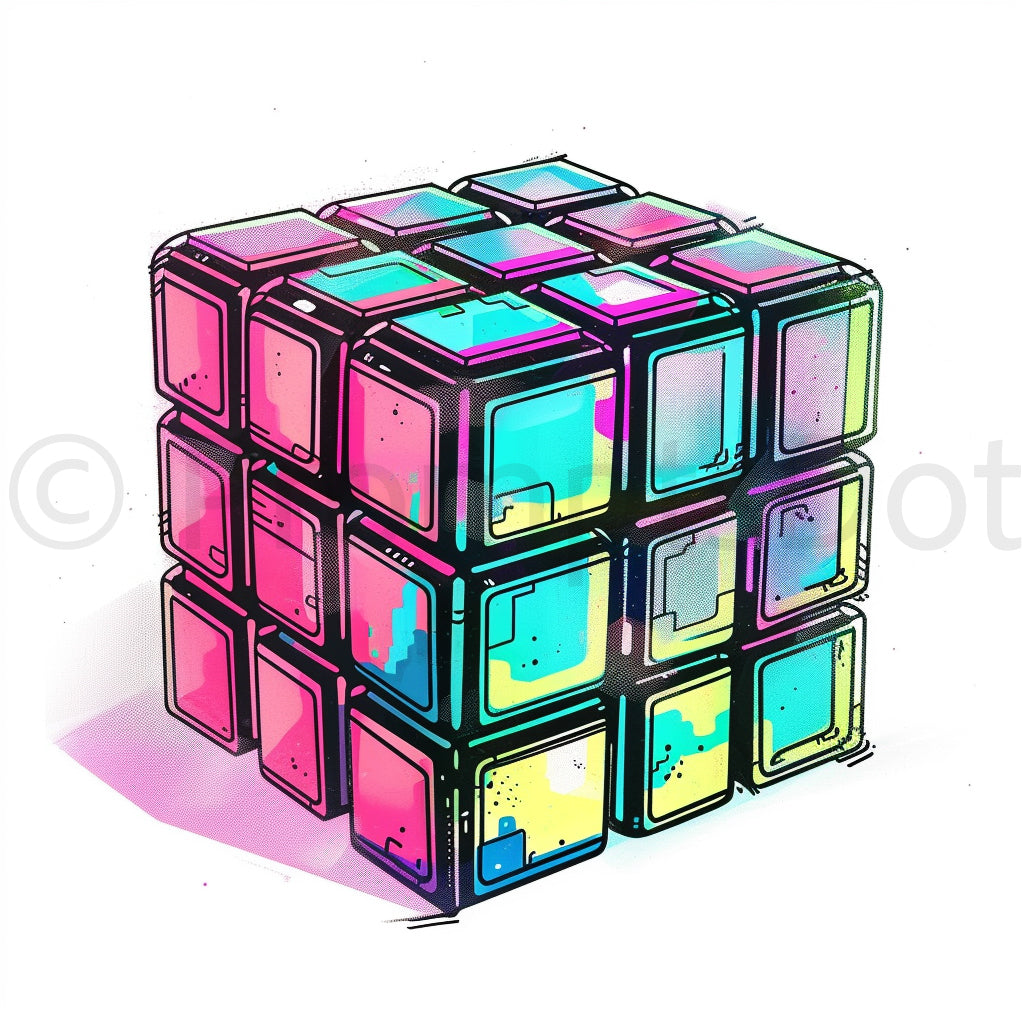 Rubik's Cube I Love The 80s Clipart