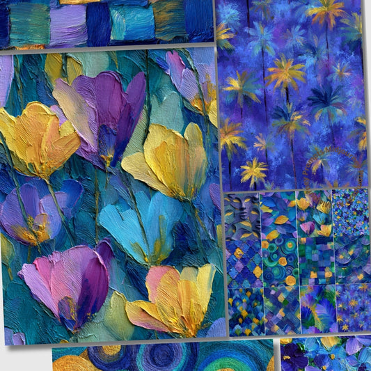 Midjourney V 7 Prompts for Impressionist  Blue Sky Seamless Patterns