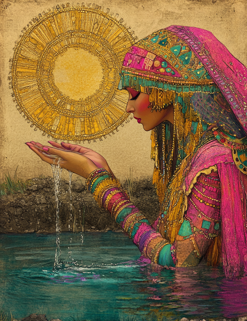 Midjourney V 6.1 Prompts for Indian Sacred Boho Goddess Pages