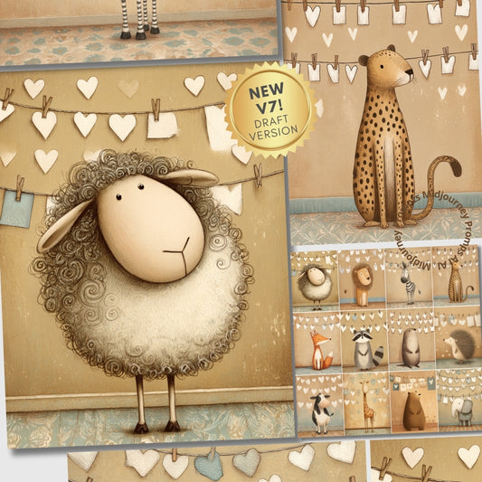 Midjourney V7 Prompts for Invitation Cards Animals with Hearts