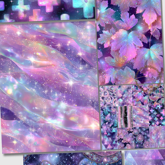 Midjourney V 7 Prompts for Iridescent Purple Seamless Pastel Patterns