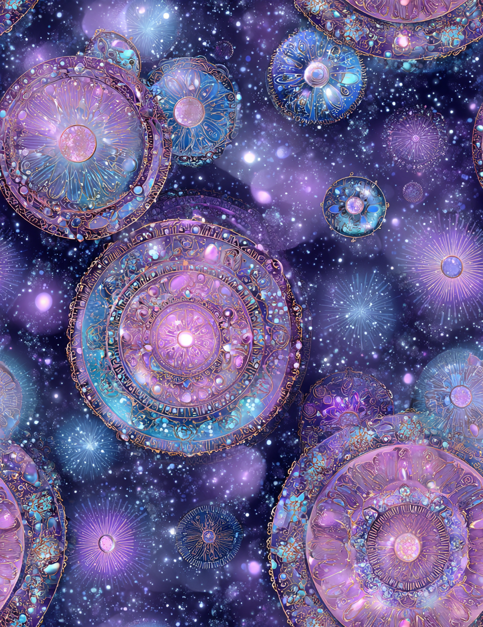 Midjourney V 7 Prompts for Iridescent Purple Seamless Pastel Patterns