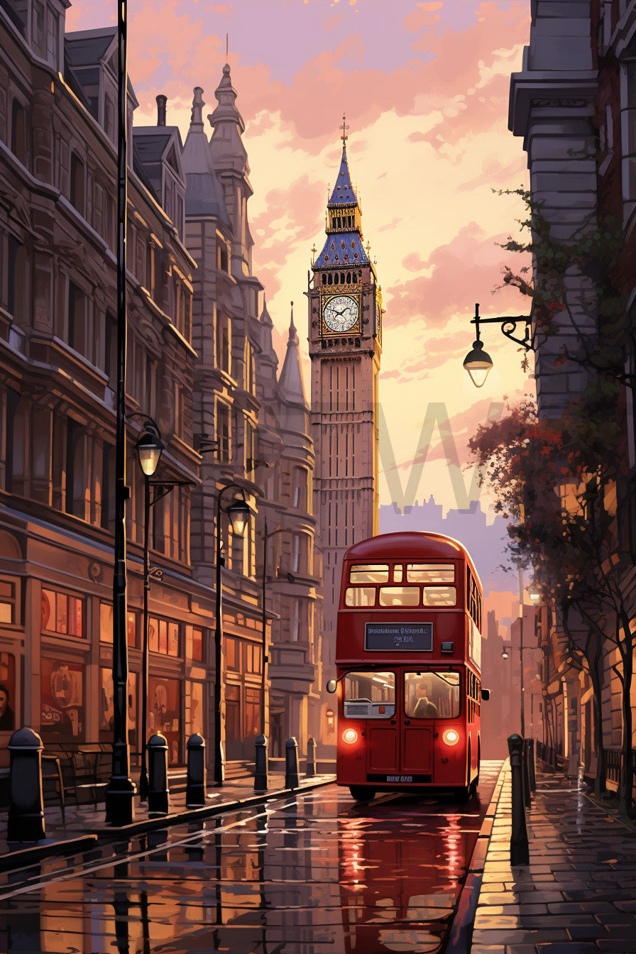 london in the afternoon Landscape Posters Cities Digital Postcards And Midjourney Prompt Commercial Use