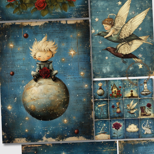 Midjourney v6 Prompts for Little Star Wanderer Junk Journal Kit