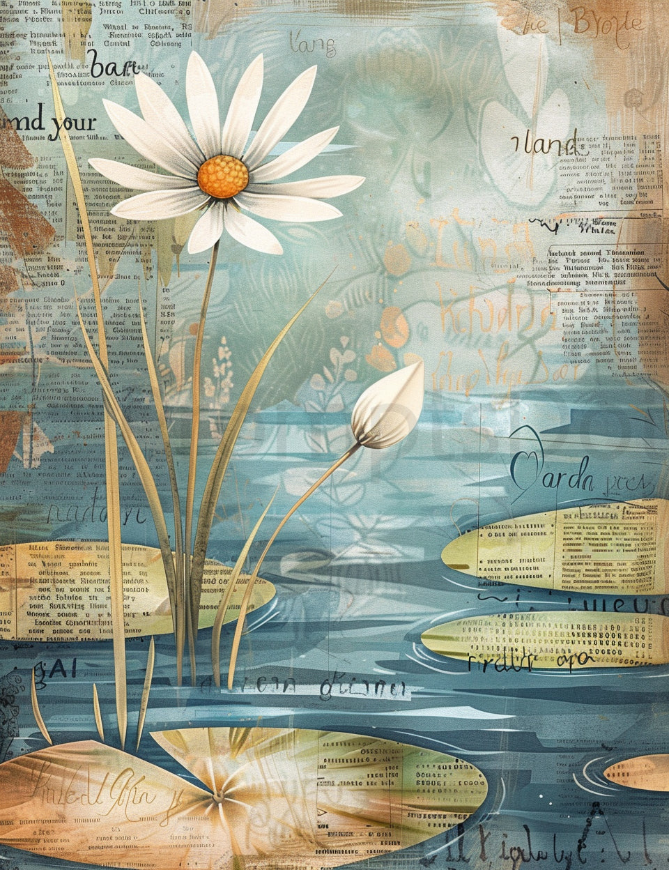 daisy in a pond Midjourney Prompts For Magical Fairy Pond Ephemera