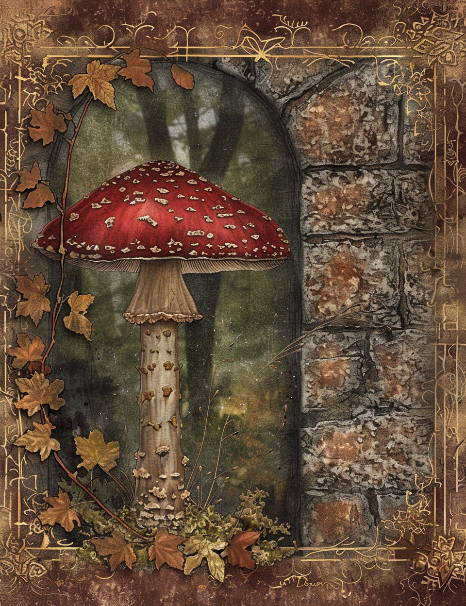 medieval mushroom Midjourney Prompts For Medieval Junk Journal Papers
