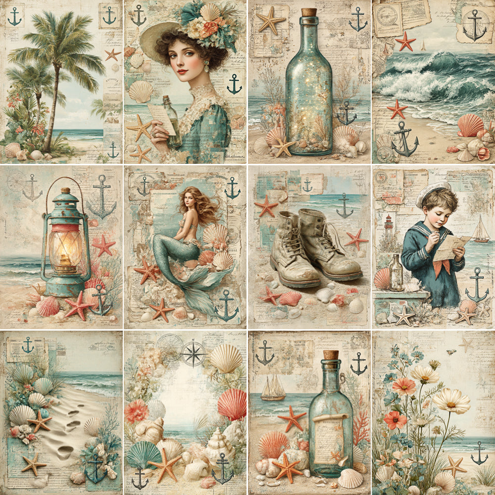 Midjourney V 7 Prompts for Message In a Bottle Coastal Ephemera