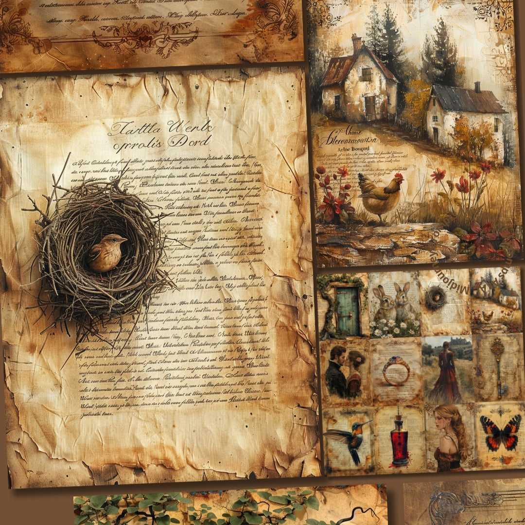 Midjourney Guide PDF for Fairy Tale Vintage Scrapbooking Papers