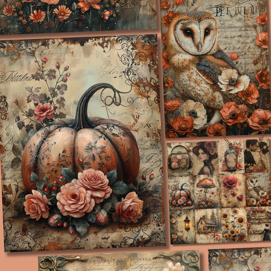 Midjourney Guide PDF for Floral Vintage Floral Junk Journal Kits