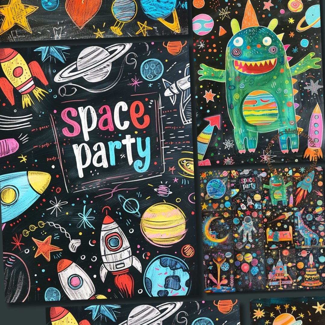 Midjourney Guide PDF for Whimsical Space Digital Papers