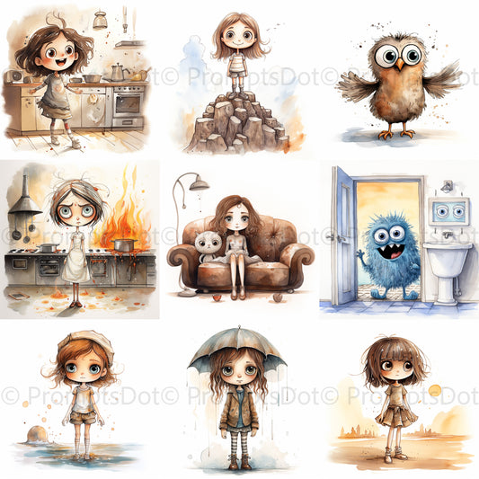 Midjourney Prompt Children Book Illustrations Characters Commercial Use