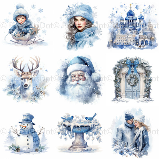 Midjourney Prompt Winter Christmas Watercolor Illustrations