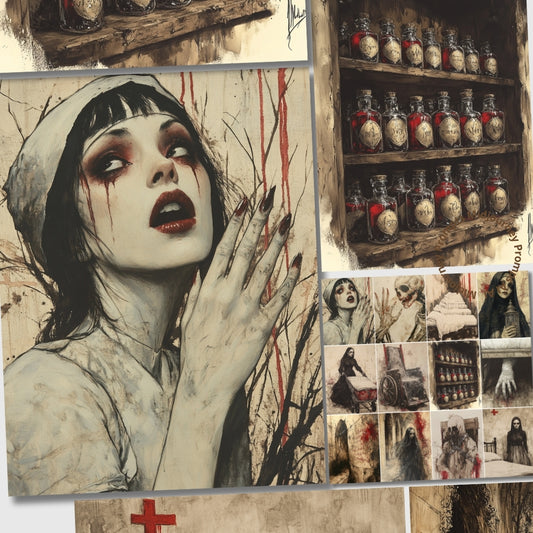 Midjourney Prompts for Convent of the Forsaken Nun Junk Journals