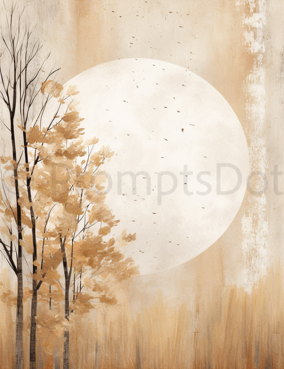 moon Midjourney Prompts For Minimalist Autumn Digital Papers