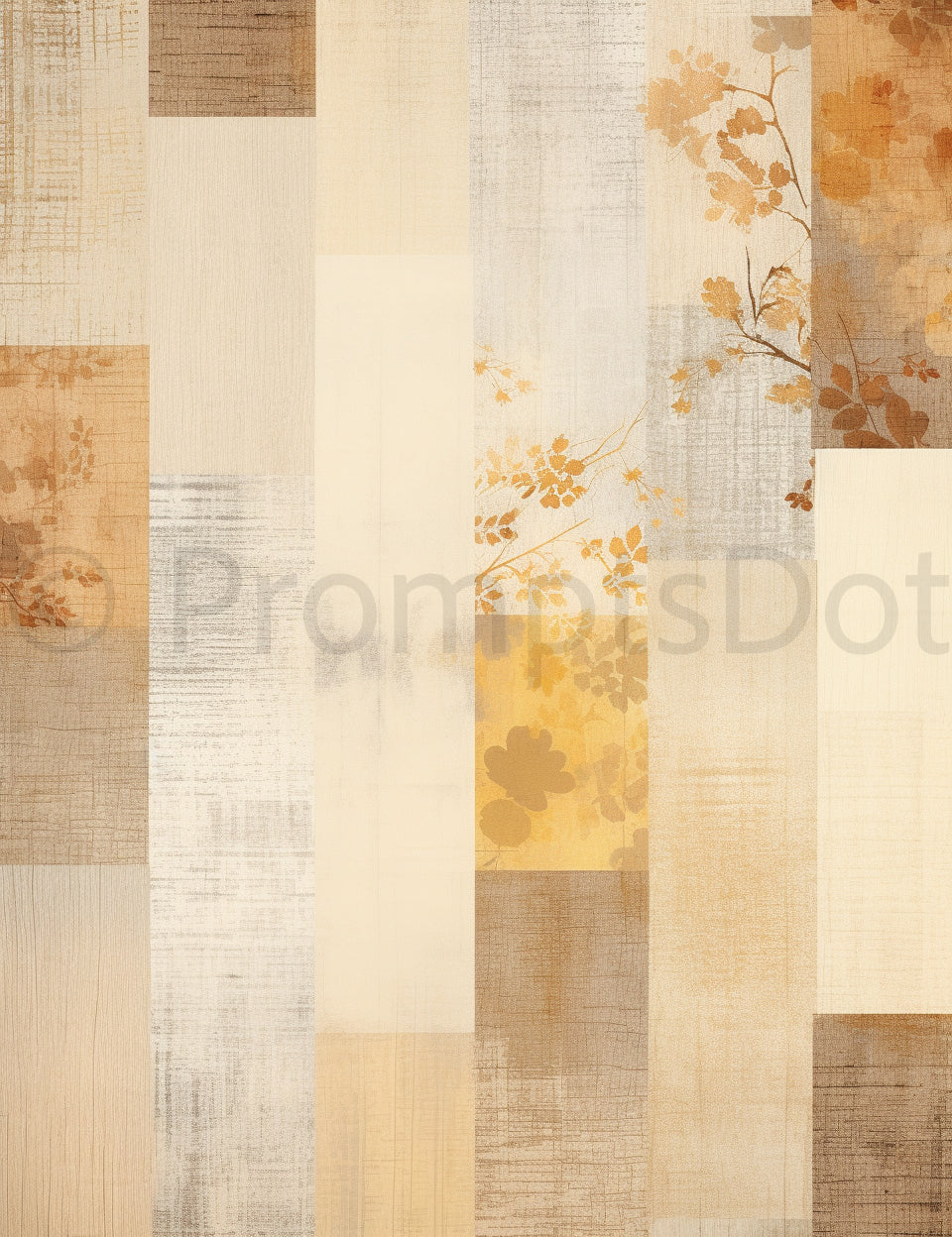 patchwork Midjourney Prompts For Minimalist Autumn Digital Papers