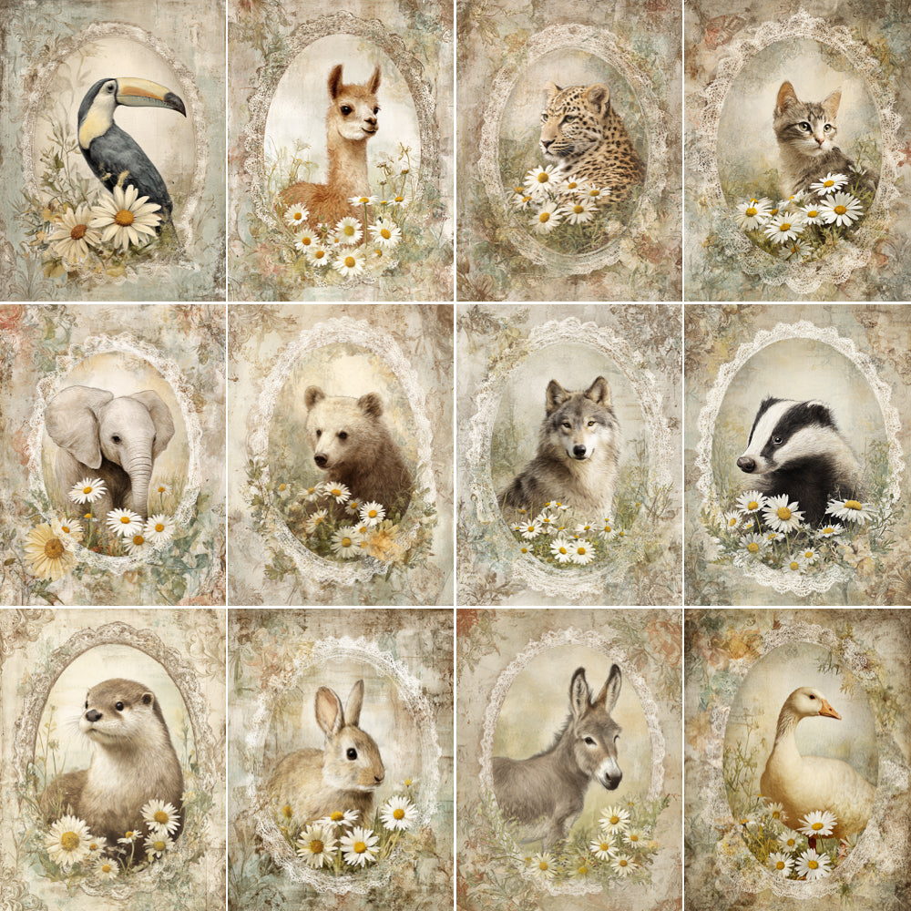 Midjourney V7 Prompts for Shabby Junk Journals for Animals