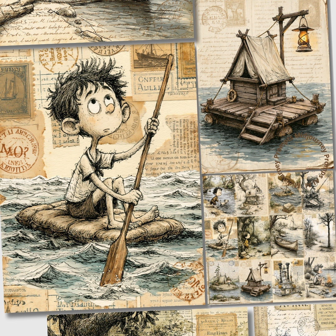 Midjourney V 8.1 Prompts for Mississippi River Boy Inspired Pages