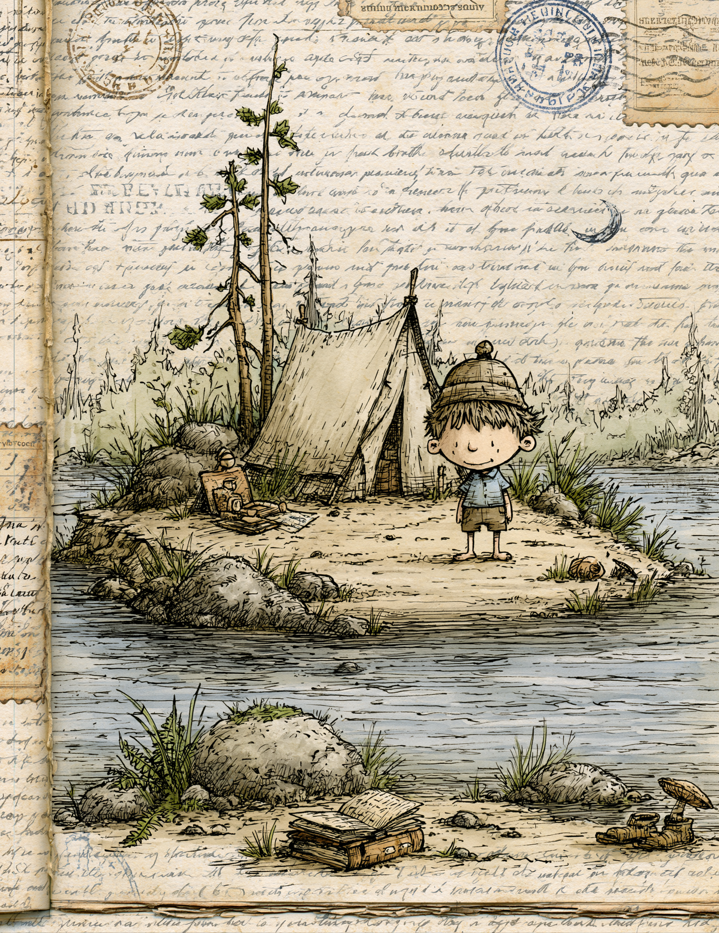 Midjourney V 8.1 Prompts for Mississippi River Boy Inspired Pages
