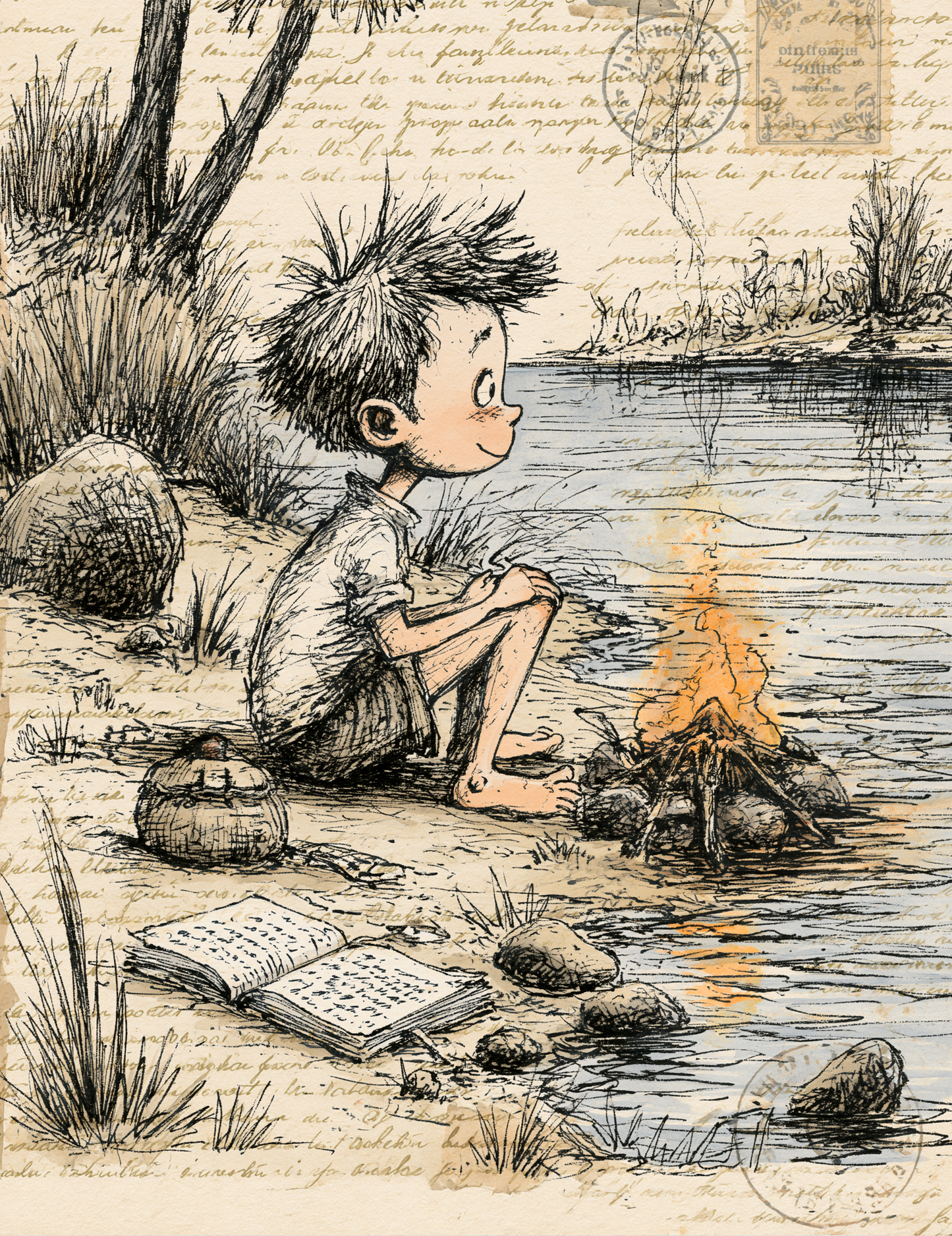 Midjourney V 8.1 Prompts for Mississippi River Boy Inspired Pages