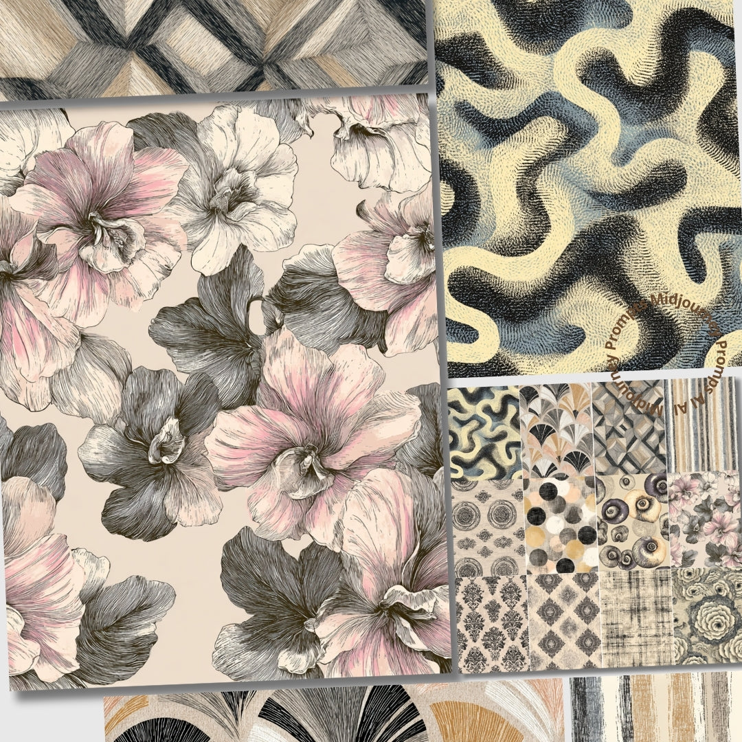 Midjourney V 7 Prompts for Modern Distressed Seamless Patterns