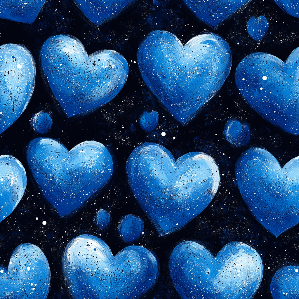 blue hearts seamless pattern