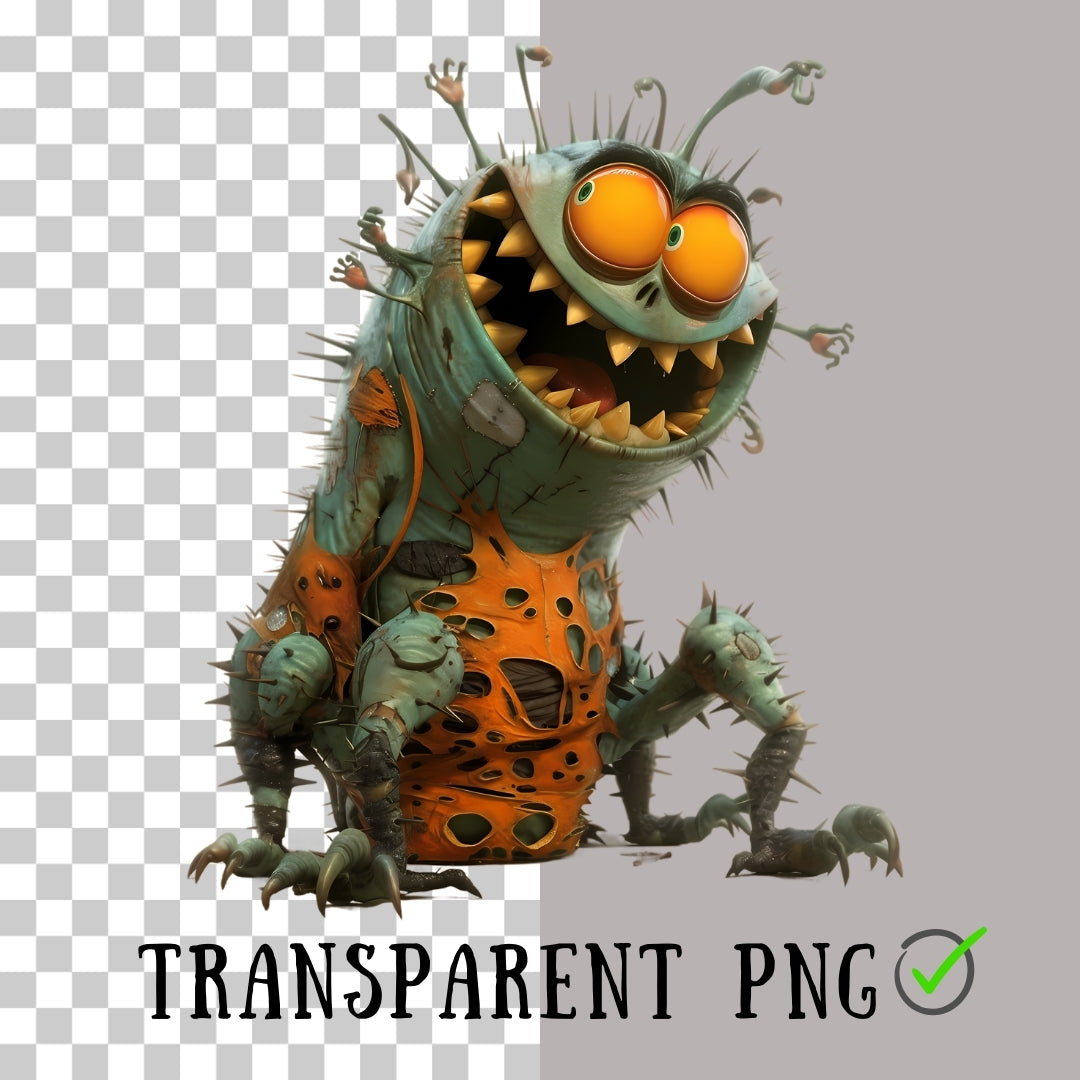 16 Funny Monsters Clipart, Halloween Spider PNG