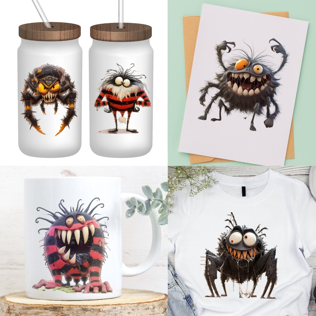 16 Funny Monsters Clipart, Halloween Spider PNG