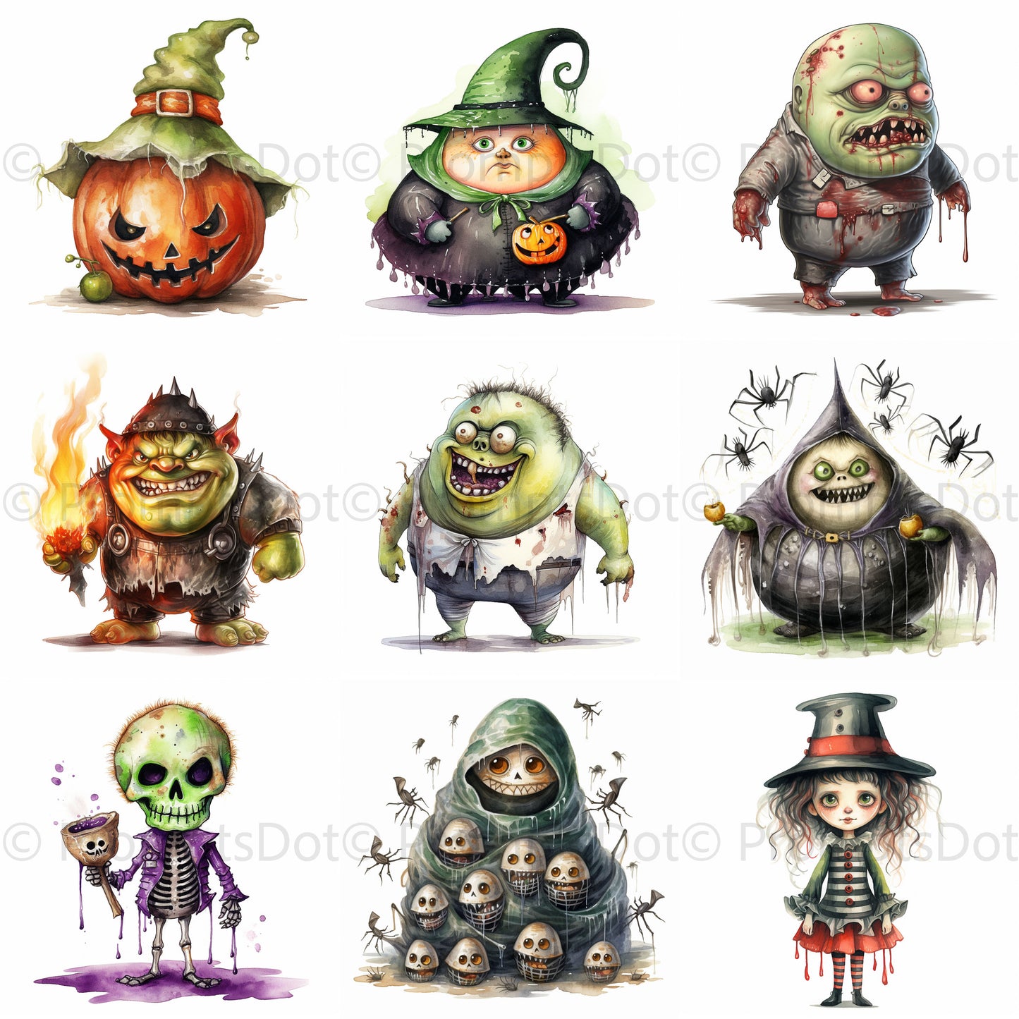 Monsters Characters Halloween Specials Digital Art and Midjourney Prompt Commercial Use