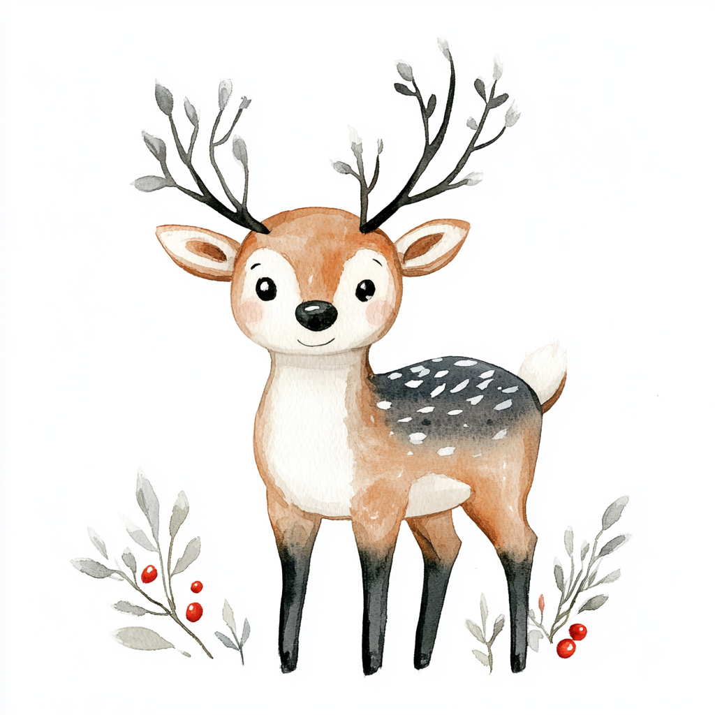 Midjourney Prompts for Watercolor Moody Christmas Clipart