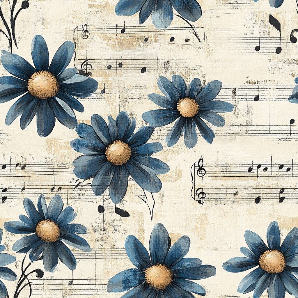 Daisies Midjourney Prompts For Musical Sheets Abstract Seamless Papers