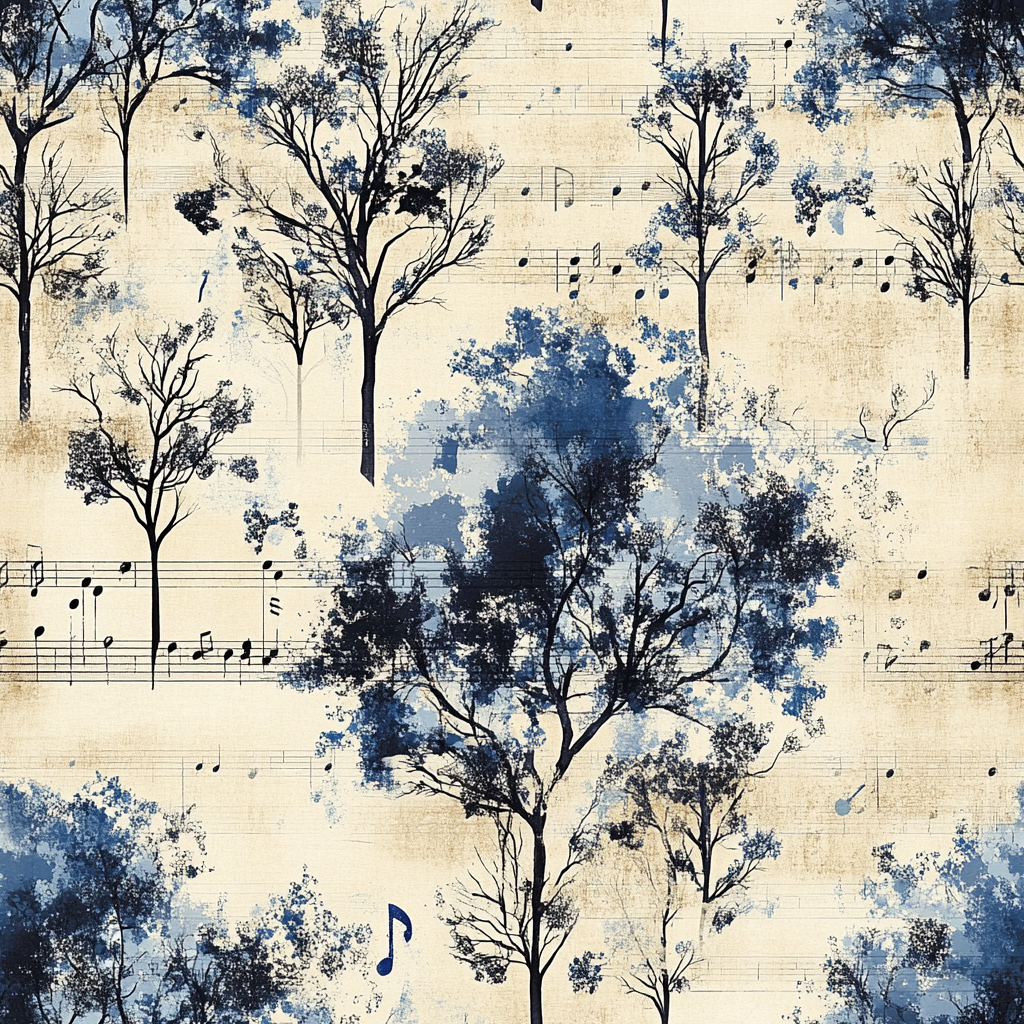 Trees Midjourney Prompts For Musical Sheets Abstract Seamless Papers