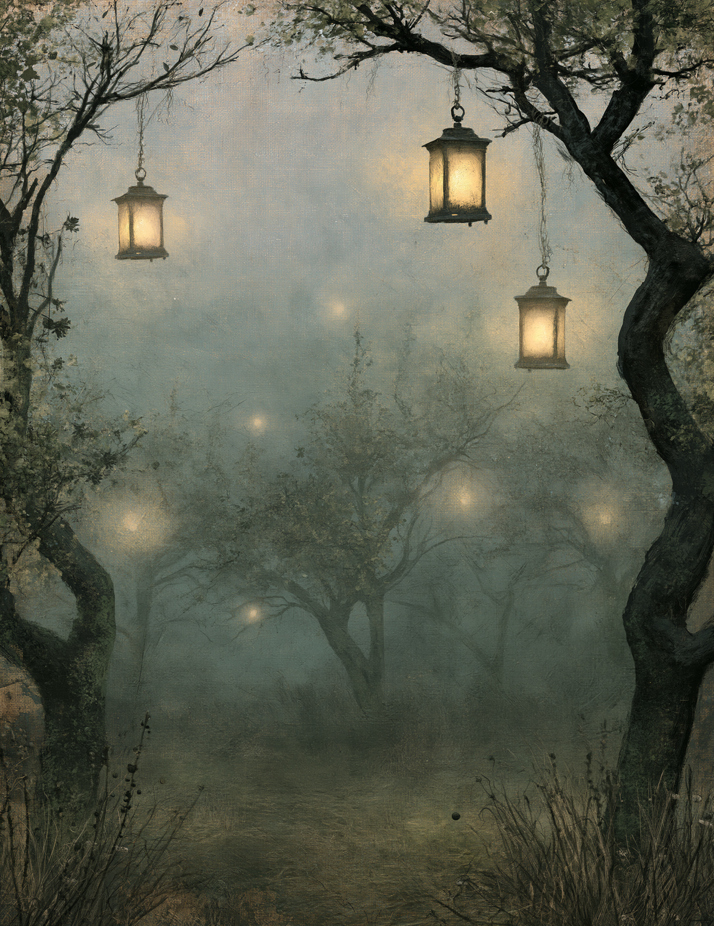 Midjourney V 8.1 Prompts for Mysterious Orchard Printable Pages