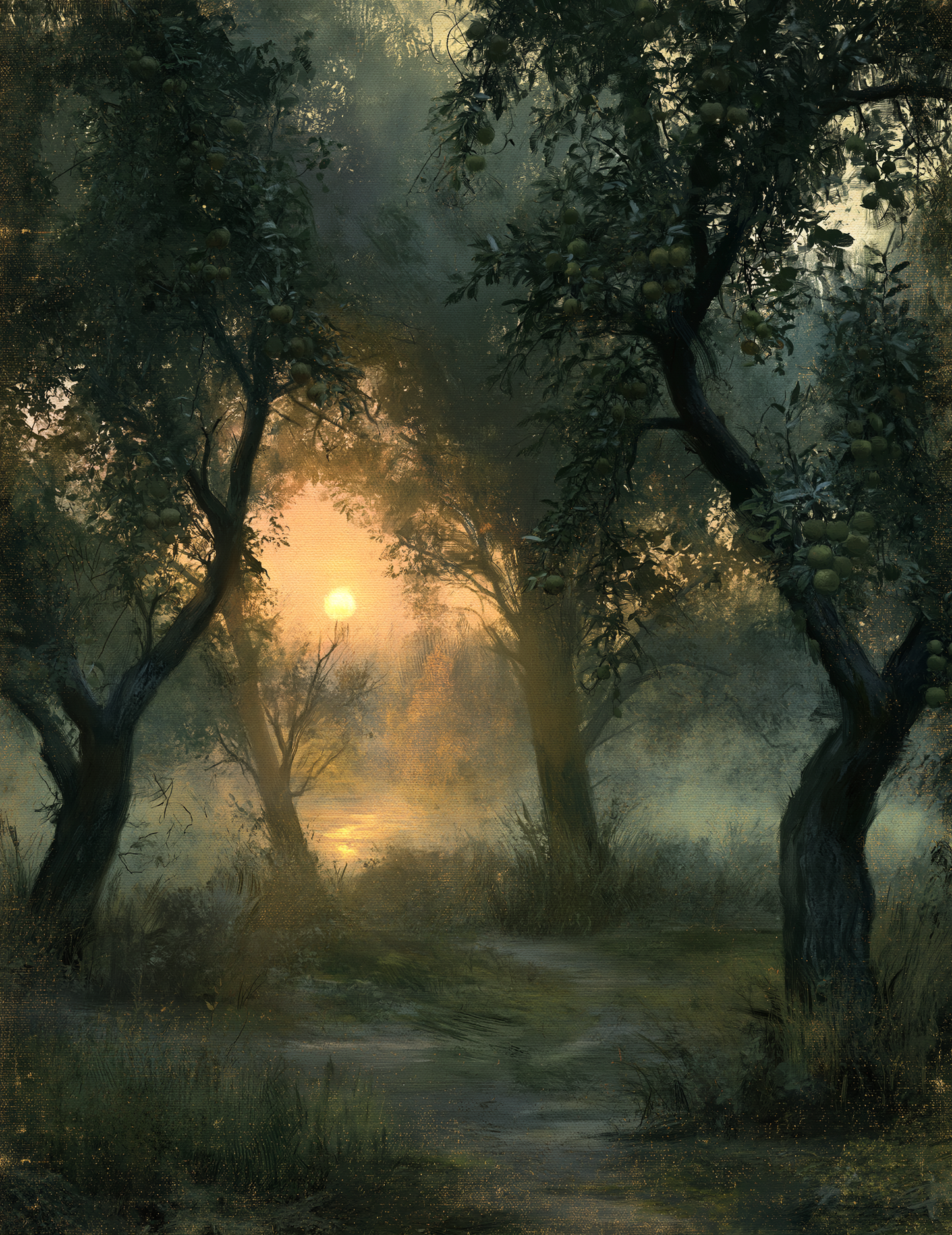 Midjourney V 8.1 Prompts for Mysterious Orchard Printable Pages