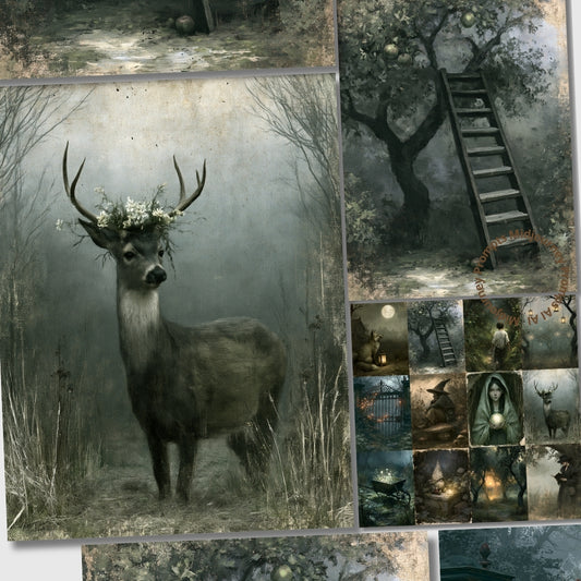 Midjourney V 8.1 Prompts for Mysterious Orchard Printable Pages