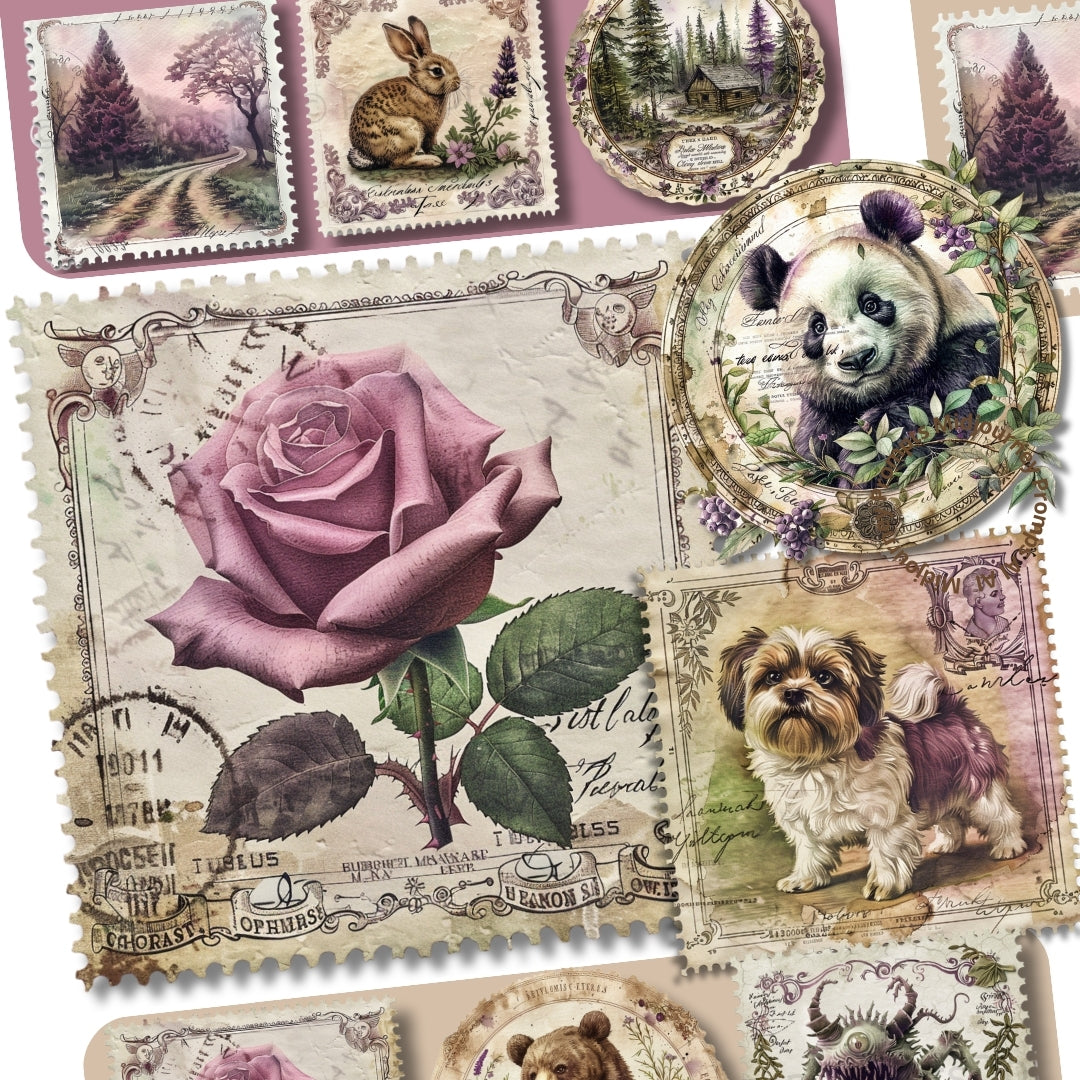 Stamp Label Mystic Garden Ephemera Midjourney Prompts