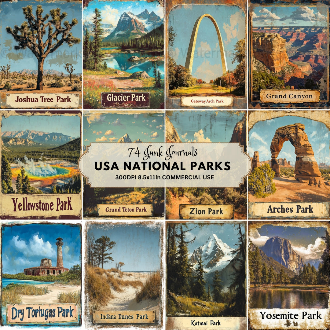 All 63 US National Parks Junk Journal