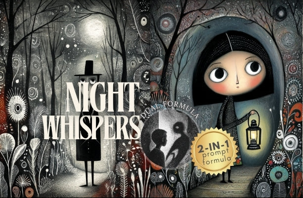 Midjourney V 7 Prompts for DUAL Gothic Night Whispers Pages