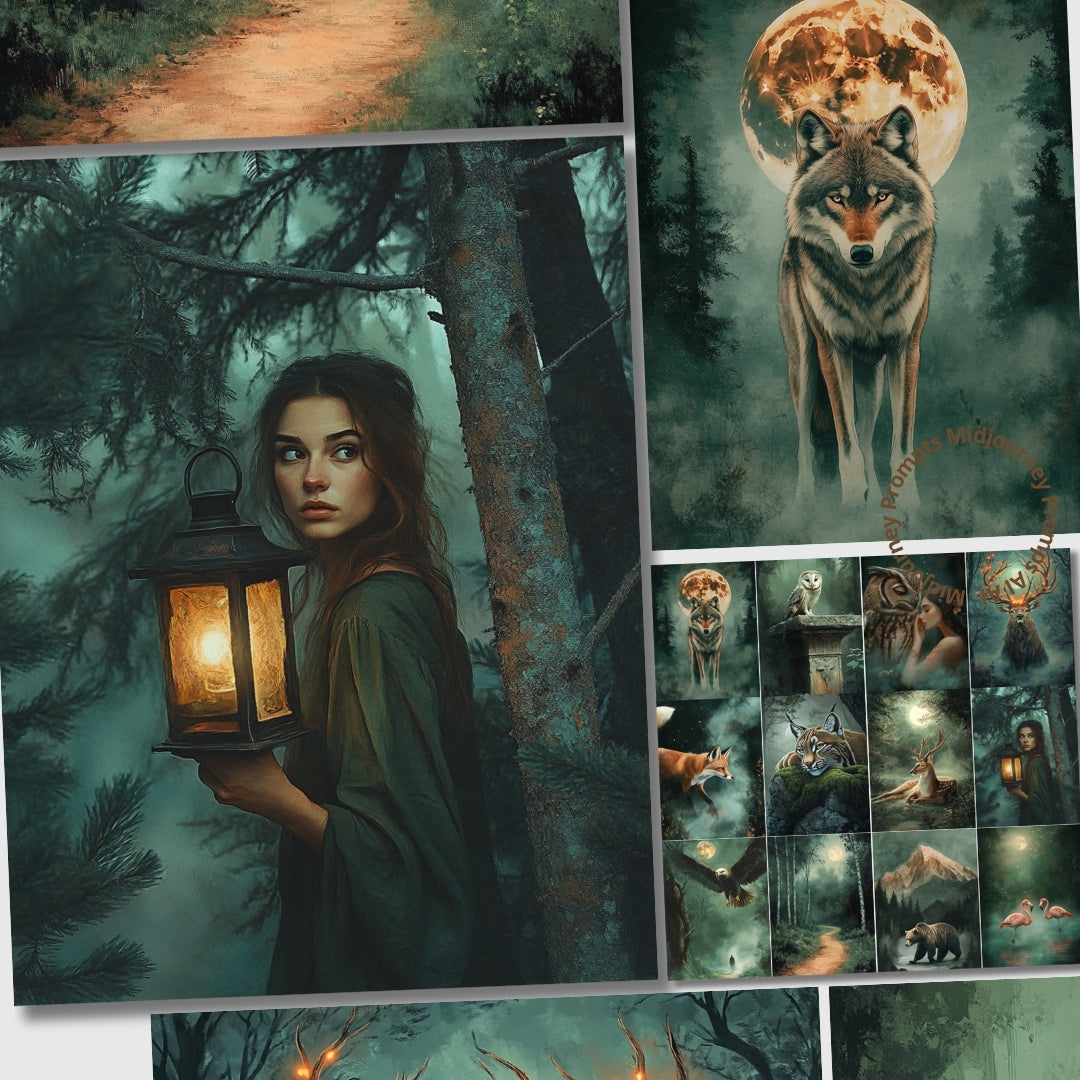 Midjourney V 6.1 Prompts for Nocturnal Spirits Sacred Wildlife Pages