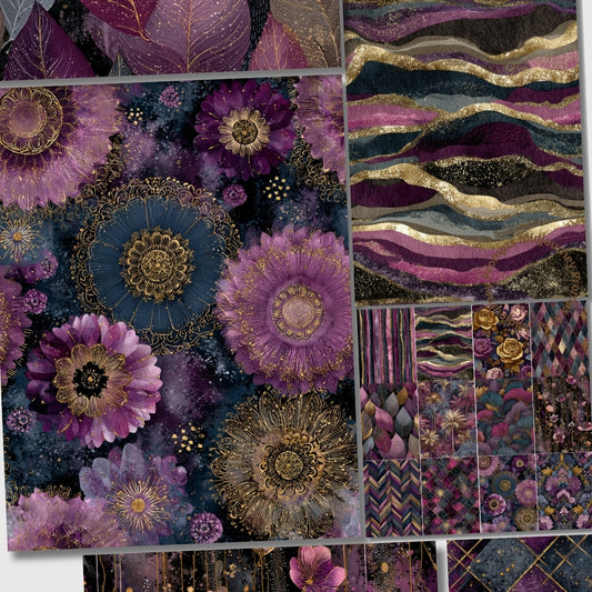 Midjourney V 7 Prompts for Ornate Purple Luxury Seamless Patterns