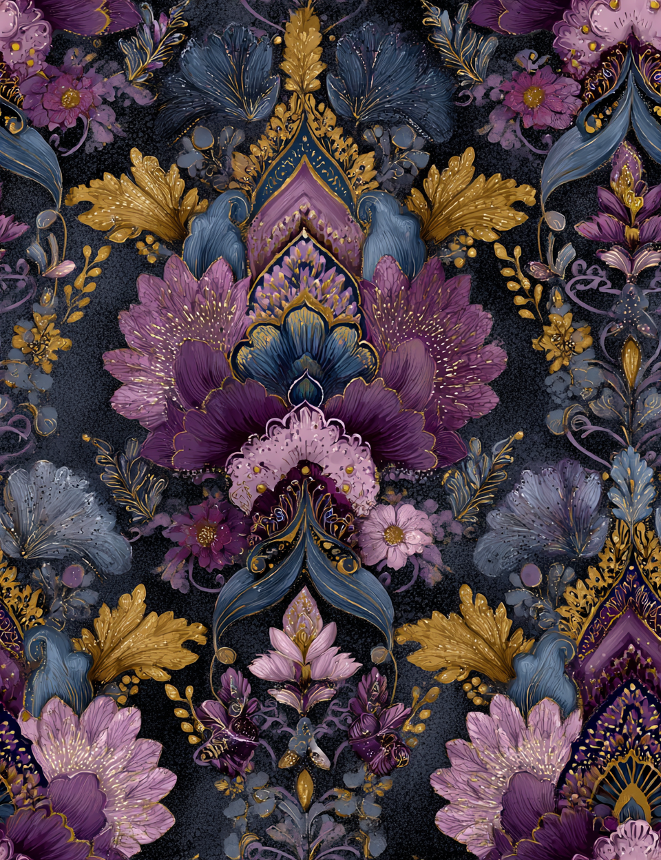 Midjourney V 7 Prompts for Ornate Purple Luxury Seamless Patterns