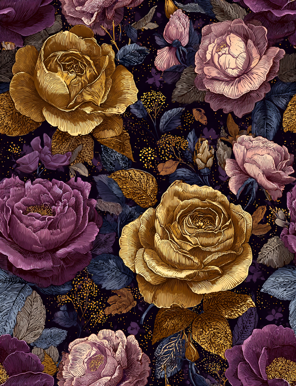 Midjourney V 7 Prompts for Ornate Purple Luxury Seamless Patterns