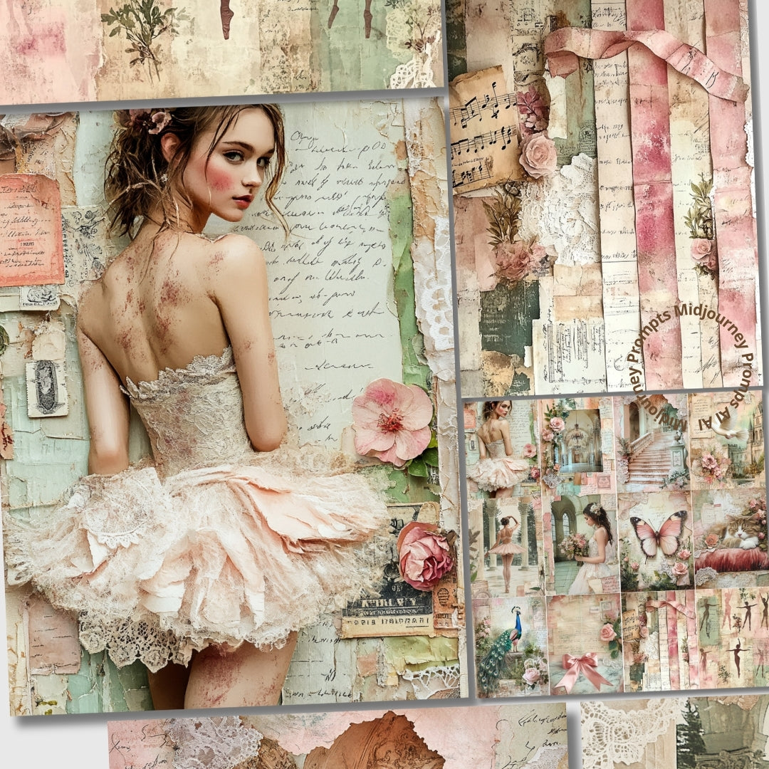 Midjourney V 6.1 Prompts for Pink Ballerina Castle Pages