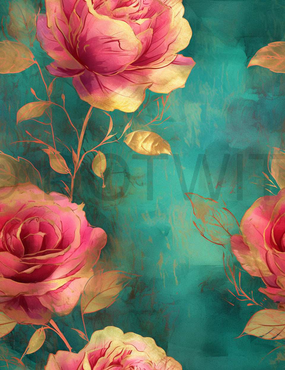 distressed roses Pink And Gold Seamless Journal Papers