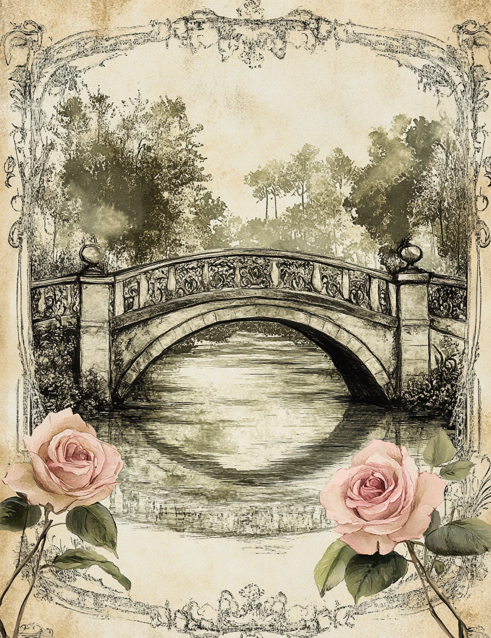 Midjourney Prompts for Pink Roses Nature Romantic Papers