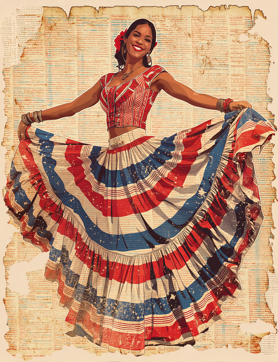 Midjourney V 6.1 Prompts for Puerto Rican Patriotic Art Pages