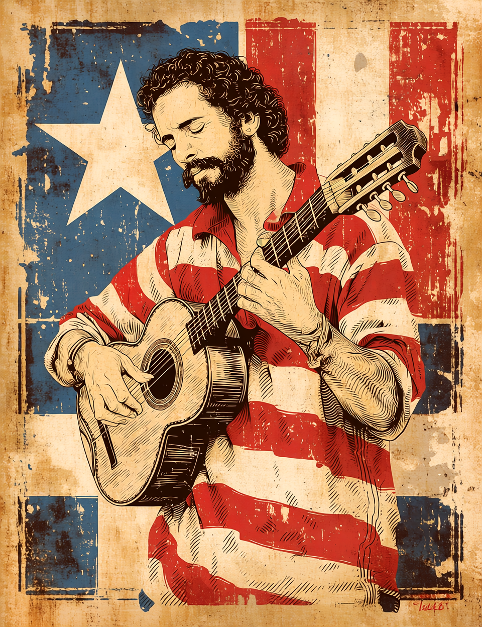 Midjourney V 6.1 Prompts for Puerto Rican Patriotic Art Pages