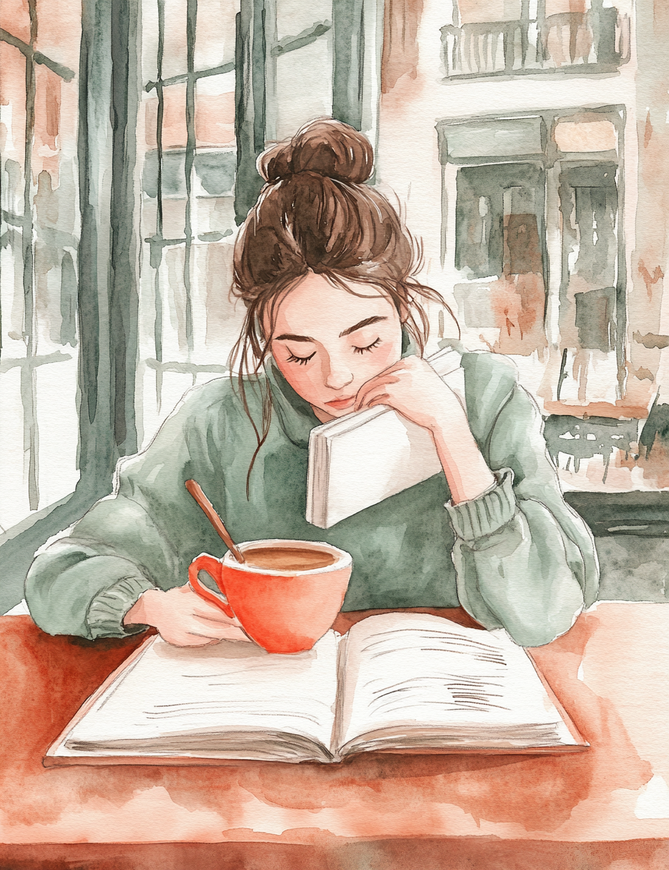 Midjourney V 6.1 Prompts for Quiet Cafe Moments Journal Pages
